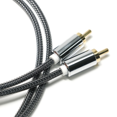 RCA Splendid μαύρο νάιλον πλεκτό κέλυφος από κράμα αλουμινίου OD6.0 Για ηχητική μπάρα HiFi πολυτελής ήχος αυτοκινήτου 1,5M