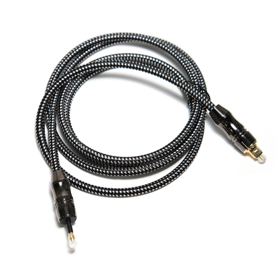 Αγορά TOSLINK OD6.0mm Ψηφιακό καλώδιο ήχου οπτικών ινών Μαύρο πλαστικό σύρμα από κράμα ψευδαργύρου online manufacture