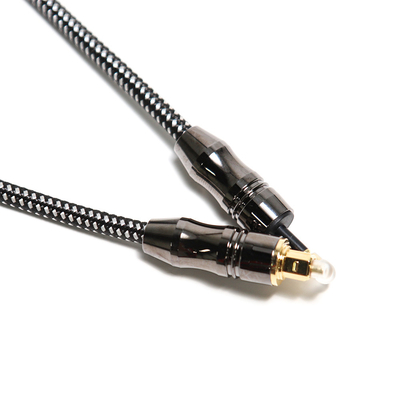 TOSLINK OD6.0mm Ψηφιακό καλώδιο ήχου οπτικών ινών Μαύρο πλαστικό σύρμα από κράμα ψευδαργύρου