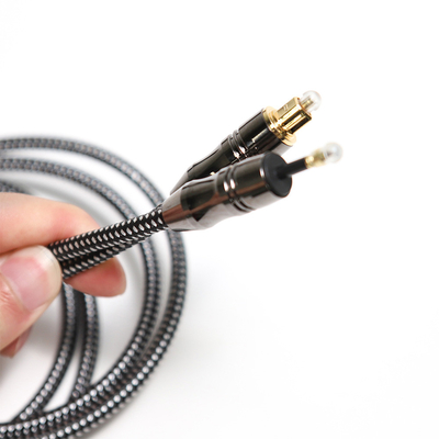 TOSLINK OD6.0mm Ψηφιακό καλώδιο ήχου οπτικών ινών Μαύρο πλαστικό σύρμα από κράμα ψευδαργύρου
