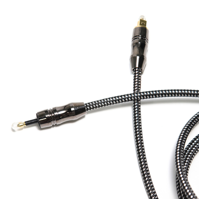 TOSLINK OD6.0mm Ψηφιακό καλώδιο ήχου οπτικών ινών Μαύρο πλαστικό σύρμα από κράμα ψευδαργύρου