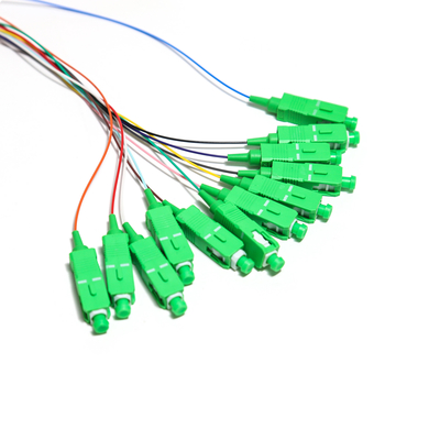 SC APC 12core Fanout Fiber Optic Pigtail SM Simplex 1,5M Optical Fiber Pigtail /Planar Lightwave Circuit splitter