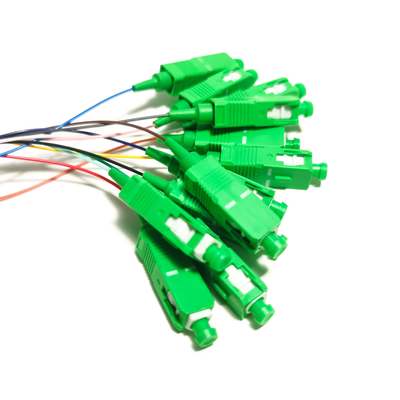 SC APC 12core Fanout Fiber Optic Pigtail SM Simplex 1,5M Optical Fiber Pigtail /Planar Lightwave Circuit splitter