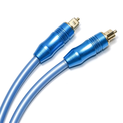 Μπλε καλυμμένο αργίλιο Shell καλωδίων OD5.0 Toslink ψηφιακό οπτικό ακουστικό για τον ενισχυτή Soundbar 1.5M 3M 5M