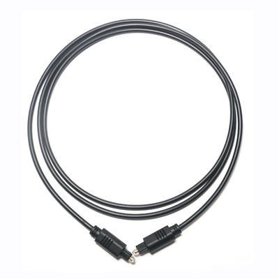 Μαύρο καλώδιο οπτικών ινών Toslink OD4.0 PVC τετράγωνης έγχυσης επίχρυση θύρα 1M 1,5M 3M για Soundbar CD Player