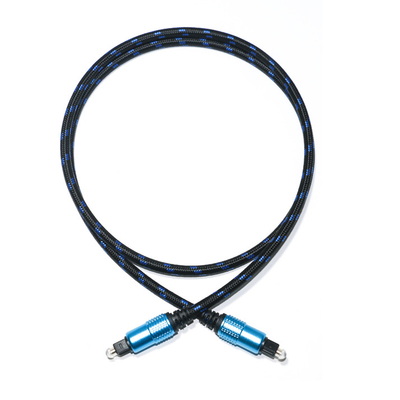 TOSLINK Optical Audio Digital Cable Plated Round Ject Knited Rope Sound Hifi for Home Theatre 1,8M 2M