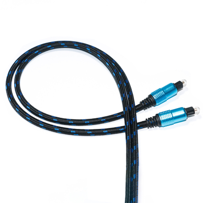 TOSLINK Optical Audio Digital Cable Plated Round Ject Knited Rope Sound Hifi for Home Theatre 1,8M 2M