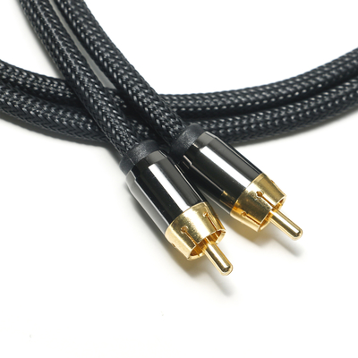 Ψηφιακό καλώδιο ήχου RCA 3,5mm πλεκτό νάιλον σχοινί επιμεταλλωμένο από κράμα αλουμινίου κέλυφος χρυσός σύνδεσμος κορυφαίας ποιότητας για μπάρα ήχου