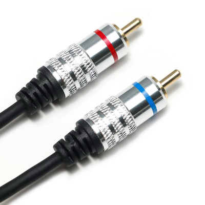 Εργοστασιακό oulet RCA 3,5mm Καλώδιο ήχου Κόκκινο Μπλε Ζάνι PCV Επιστρωμένο κράμα για CD TV