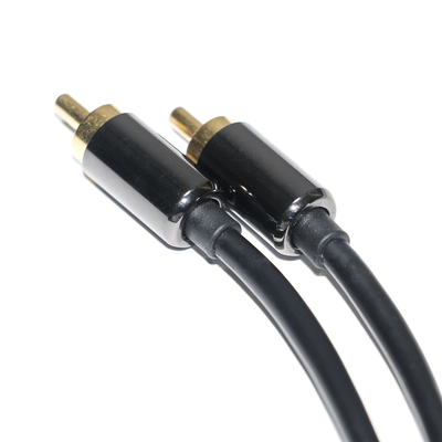 Καλώδιο ψηφιακού ήχου RCA 3,5mm Έξοδος 1/1 Διπλό Αρσενικό Πλαίσιο Μεταλλικό Μαύρο PVC Κράμα Αλουμινίου 1,2M Για Μπάρα Ήχου Αυτοκινήτου