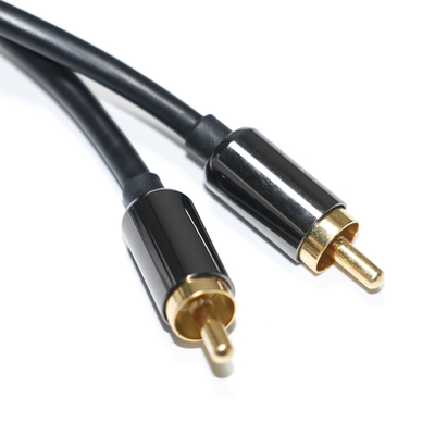Καλώδιο ψηφιακού ήχου RCA 3,5mm Έξοδος 1/1 Διπλό Αρσενικό Πλαίσιο Μεταλλικό Μαύρο PVC Κράμα Αλουμινίου 1,2M Για Μπάρα Ήχου Αυτοκινήτου