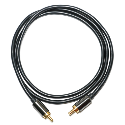Καλώδιο ψηφιακού ήχου RCA 3,5mm Έξοδος 1/1 Διπλό Αρσενικό Πλαίσιο Μεταλλικό Μαύρο PVC Κράμα Αλουμινίου 1,2M Για Μπάρα Ήχου Αυτοκινήτου