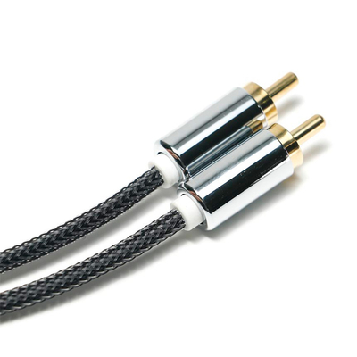 RCA Splendid μαύρο νάιλον πλεκτό κέλυφος από κράμα αλουμινίου OD6.0 Για ηχητική μπάρα HiFi πολυτελής ήχος αυτοκινήτου 1,5M