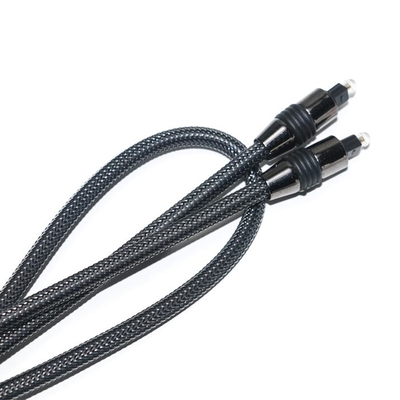 Toslink Black Nylon Braided Metal Shell OD6.0 For Output Digital Speaker TV Cable 1,2M