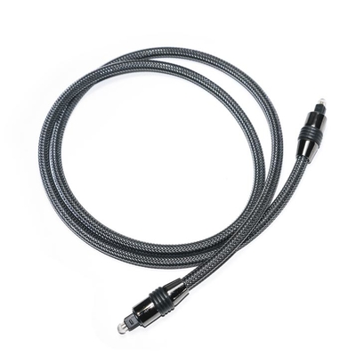 Toslink Black Nylon Braided Metal Shell OD6.0 For Output Digital Speaker TV Cable 1,2M
