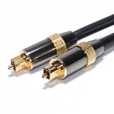 Toslink Ψηφιακό καλώδιο OB6.0 PVC με σχοινί επιμεταλλωμένο μαύρο μεταλλικό χείλος Χρυσή διασύνδεση 1.2M 2M