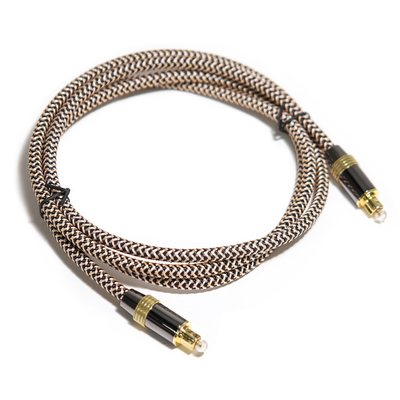 Toslink Didital Optical Cable OD5.0 Golden 4K Port Woven Rope Sound HiFi for Home Theatre Soundbar