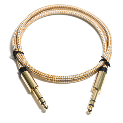 Guita String RCA Audio Cable 6,35mm Knited Rope Fine Metal Interface 0,8M