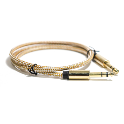 Guita String RCA Audio Cable 6,35mm Knited Rope Fine Metal Interface 0,8M