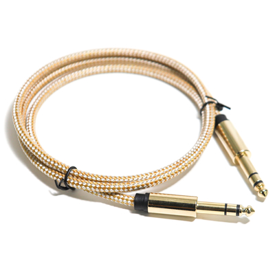Guita String RCA Audio Cable 6,35mm Knited Rope Fine Metal Interface 0,8M