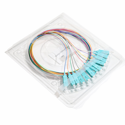 Καλώδιο οπτικών ινών Μπλε SC&UPC 12Core Ribbon Pigtail Blue Port 09mm Gigabit Ethernet Ταχύτητες 1,5M 2M 3M