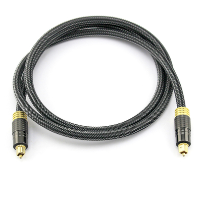 Factory Outlet Premium Digital Optical Audio Toslink 24K Plated Golden Knited Rope 1,2M
