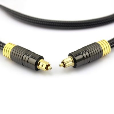 Factory Outlet Premium Digital Optical Audio Toslink 24K Plated Golden Knited Rope 1,2M