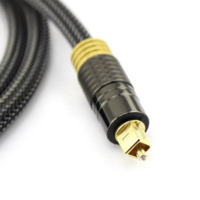 Factory Outlet Premium Digital Optical Audio Toslink 24K Plated Golden Knited Rope 1,2M