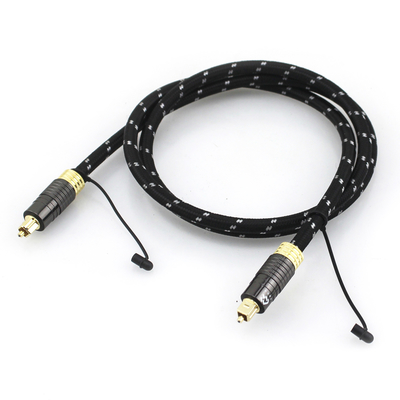 1.2M Χρυσό επιχρισμένο Toslink Audio Cable για Audiophile Subwoofer ομιλητή με υφασμένο κέλυφος και αρσενικό προς αρσενικό σύνδεσμο