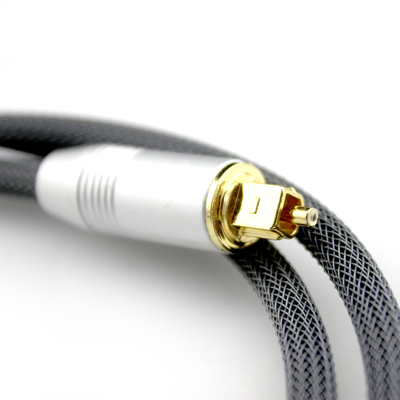 [Εργοστασιακή έξοδος] Toslink Plated Golden Silver Port Knited Rope for Audiophile HiFi Subwoofer Speaker 1,2M 2M