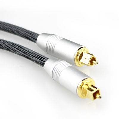 [Εργοστασιακή έξοδος] Toslink Plated Golden Silver Port Knited Rope for Audiophile HiFi Subwoofer Speaker 1,2M 2M