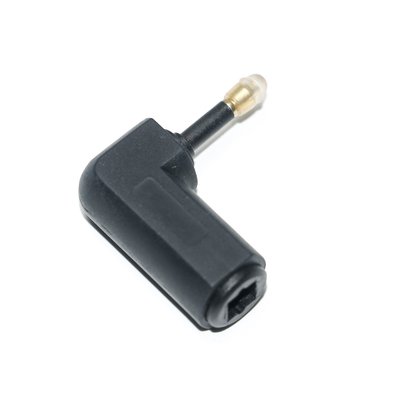 Toslink Optical 90 μοιρών ορθής γωνίας προσαρμογέας επέκτασης καλωδίου ήχου Στερεοφωνικός μετατροπέας ήχου 360 περιστροφές