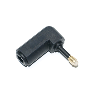 Toslink Optical 90 μοιρών ορθής γωνίας προσαρμογέας επέκτασης καλωδίου ήχου Στερεοφωνικός μετατροπέας ήχου 360 περιστροφές