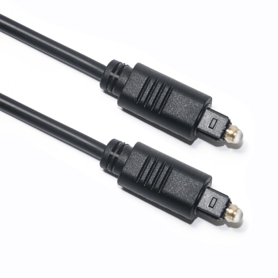 Μαύρο καλώδιο οπτικών ινών Toslink OD4.0 PVC τετράγωνης έγχυσης επίχρυση θύρα 1M 1,5M 3M για Soundbar CD Player