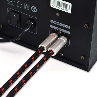 Ψηφιακό καλώδιο ήχου ROHS RCA SPDIF 3,5 mm επίχρυσο με πλεκτό σχοινί υφής 5,1