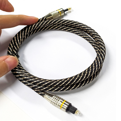Κίτρινο νάιλον πλεγμένο OD4.0 Toslink Οπτικό ψηφιακό καλώδιο ήχου HiFi Sound Coaxiel Audio Cable για soundbar