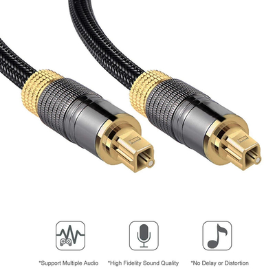 24K Χρυσό επιχρυσωμένο καλώδιο Toslink 1m 2m 3m 5m 7.5m 10m Ψηφιακό καλώδιο οπτικών ινών ήχου Toslink αρσενικό σε αρσενικό οπτικό καλώδιο