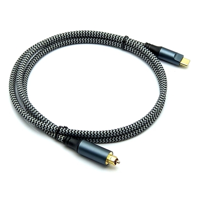 Καλώδιο οπτικής ίνας Toslink με Type-C αρσενικό και επιχρυσωμένους συνδέσμους για κρυστάλλινο ήχο