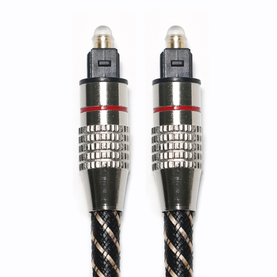 Red&Toslink Digital Audio Cable Nylon Braided Textured Rope OD4.0 Metal Plated Connector 1.2M 1.5M 2M 3M