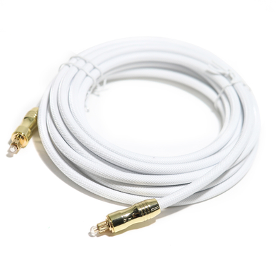 Toslink Digital Audio Optical Fiber Cable OD5.0 Knited Rope Plated Gold Shell 1,2M for Audiophile Outdoor Speake