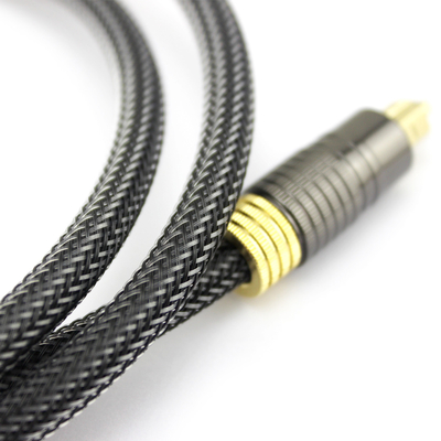 Factory Outlet Premium Digital Optical Audio Toslink 24K Plated Golden Knited Rope 1,2M